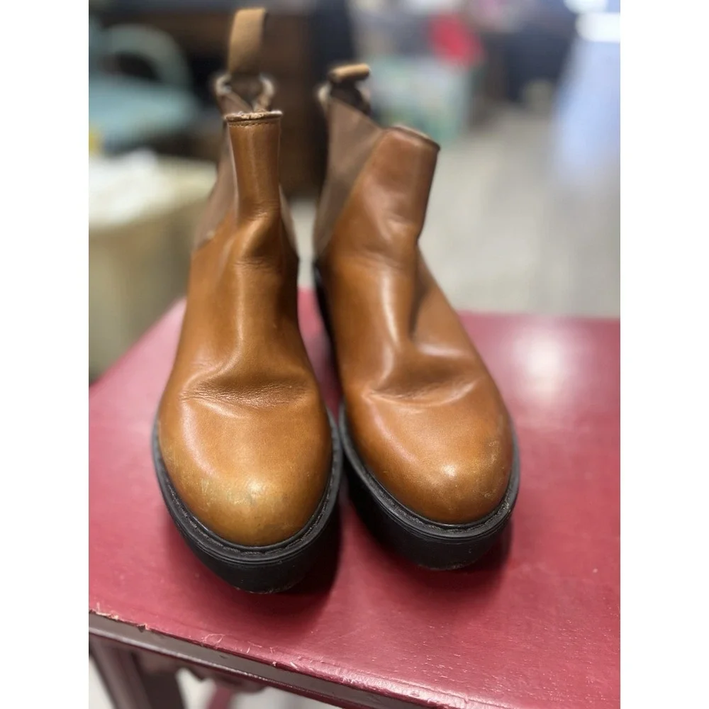 Dr. Martens Women's RARE Aerial Chelsea Tan Leather Platform Wedge Size 9 Or 9.5